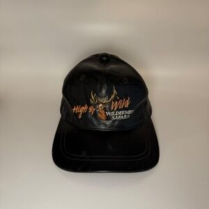 VTG A.J.M. International Leather Hat High &‎ Wild Wilderness Safaris Adjustable
